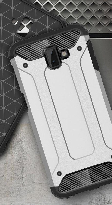 Samsung Galaxy J6+ (2018) Hoesje - Zwart - Armor Back Cover