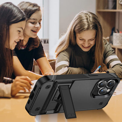 Apple iPhone 16 Pro Case - Black - Armor Kickstand Back Cover