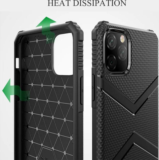 Apple iPhone 11 Pro Max Hoesje - Zwart - Anti Slip Back Cover