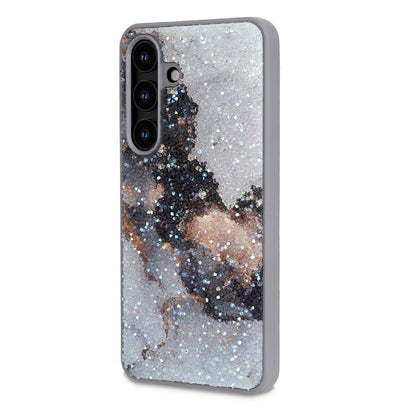 Samsung Galaxy A36 Hoesje - Grijs - Diamant Marmer Glitter Back Cover