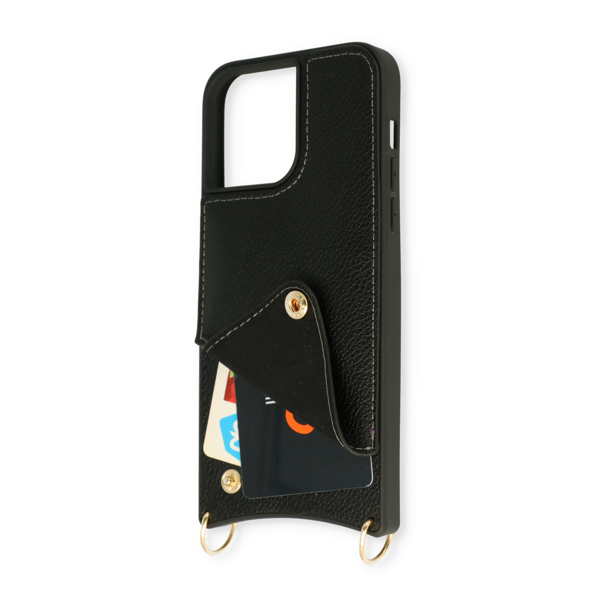 Apple iPhone Xs Hoesje - Zwart - Back Cover met Pols Bandje en Telefoonkoord