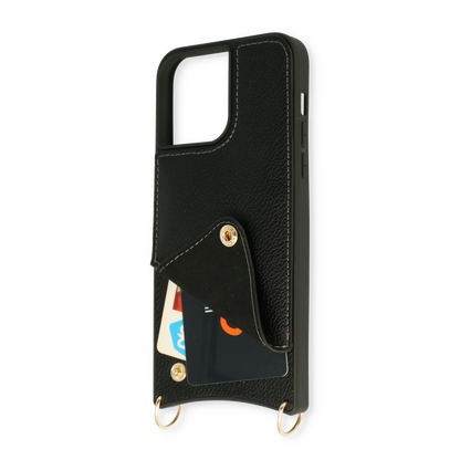 Apple iPhone 12 Pro Max Hülle - Schwarz - Backcover mit Armband und Handykette