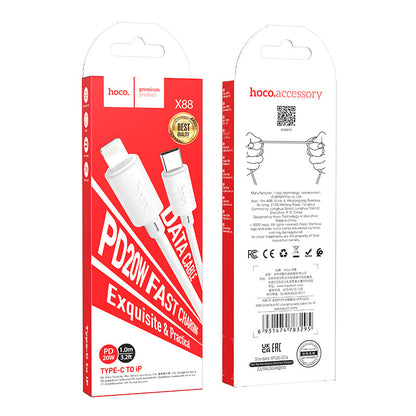 Hoco Type C to Lightning Charging Cable - USB C to Lightning - 20W- White