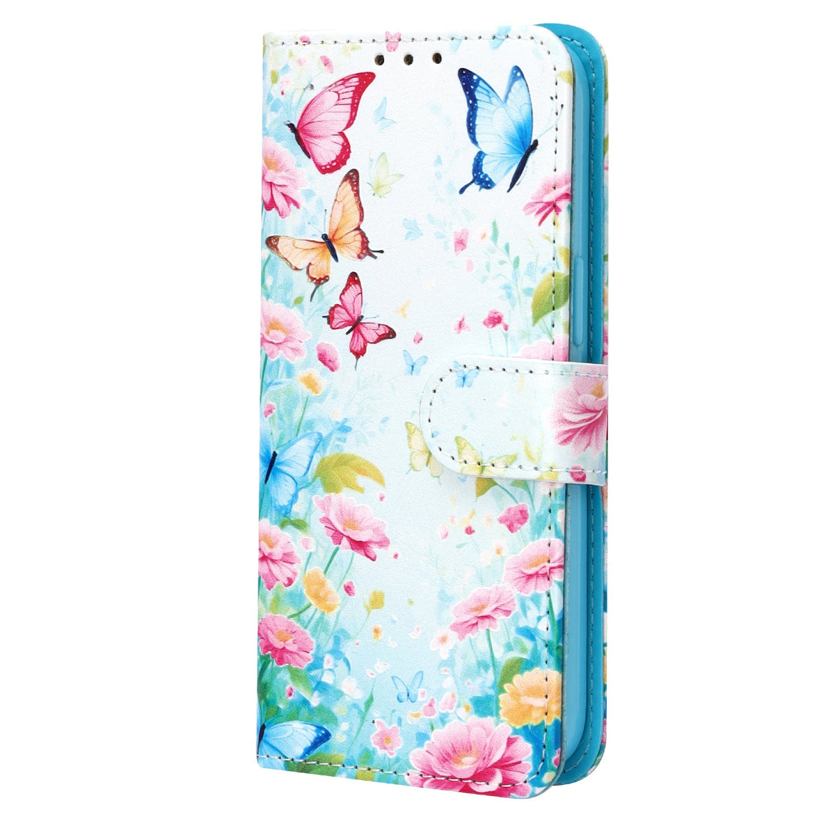 Samsung Galaxy A35 5G Hoesje - Kleurrijk Vlinders en Bloemen - Print Bookcase