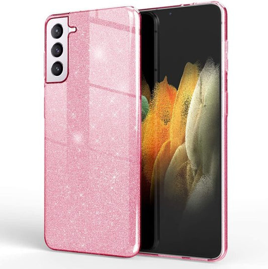 Samsung Galaxy S21 Plus Hülle - Rosa - Glitzer-Backcover