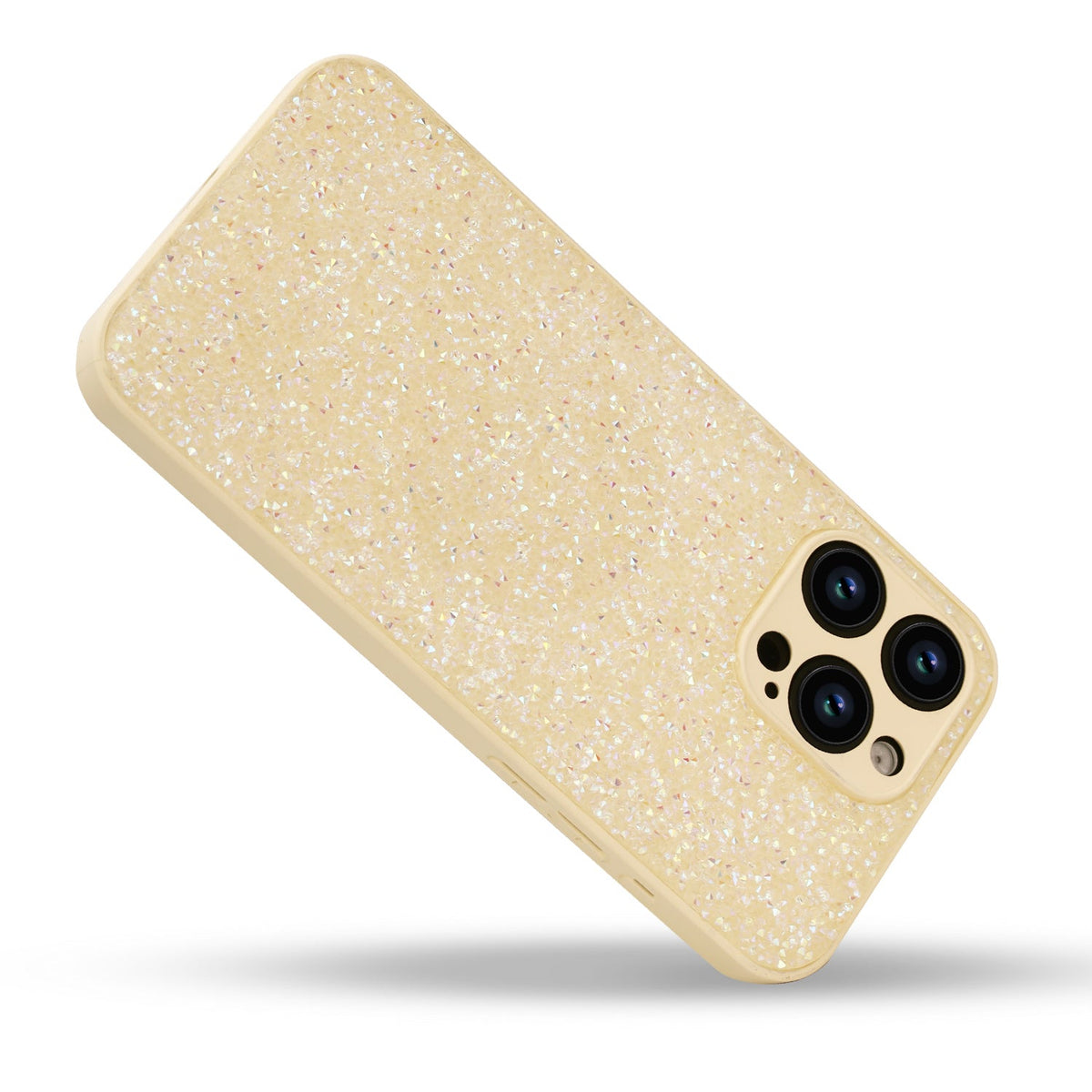 Apple iPhone 15 Pro Max Hoesje - Goud - Diamant Glitter Back Cover
