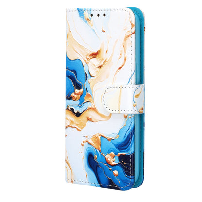 Samsung Galaxy A50 Hoesje - Blauw - Marmer Portemonnee Bookcase