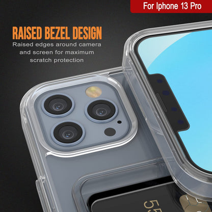 iPhone 13 Pro Hoesje - Transparant - Siliconen Back Cover met Pasjeshouder