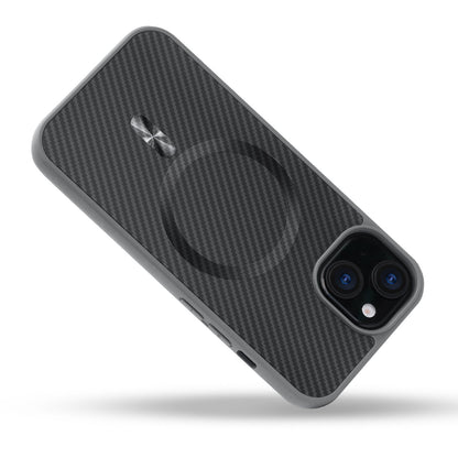 Apple iPhone 15 Plus Hoesje - Grijs - Carbon MagSafe Back Cover