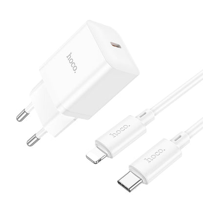 Hoco N27 20W USB-C Schnellladegerät mit Lightning-Kabel 1m - Weiß