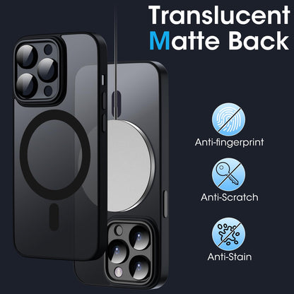 iPhone 14 Pro Hoesje - Zwart - Matte Armor MagSafe Back Cover