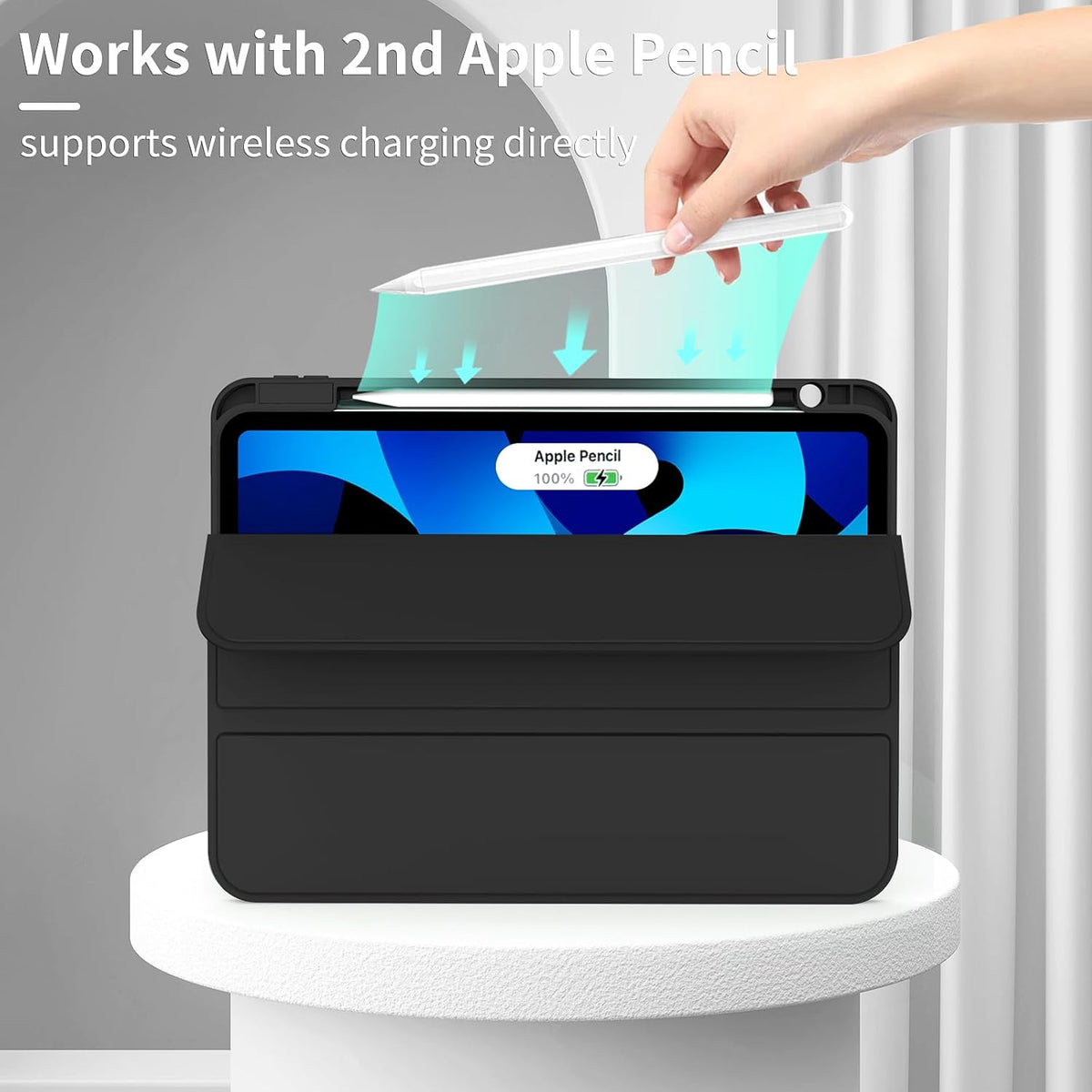 iPad Air 11 inch M3/M2 Tablethoes - Zwart - Smart Cover met Pennenhouder