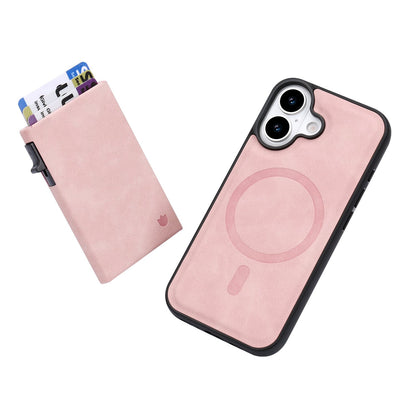 Apple iPhone 17 Hülle - Pale Pink - MagSafe Backcover mit ausziehbarem Kartenfach