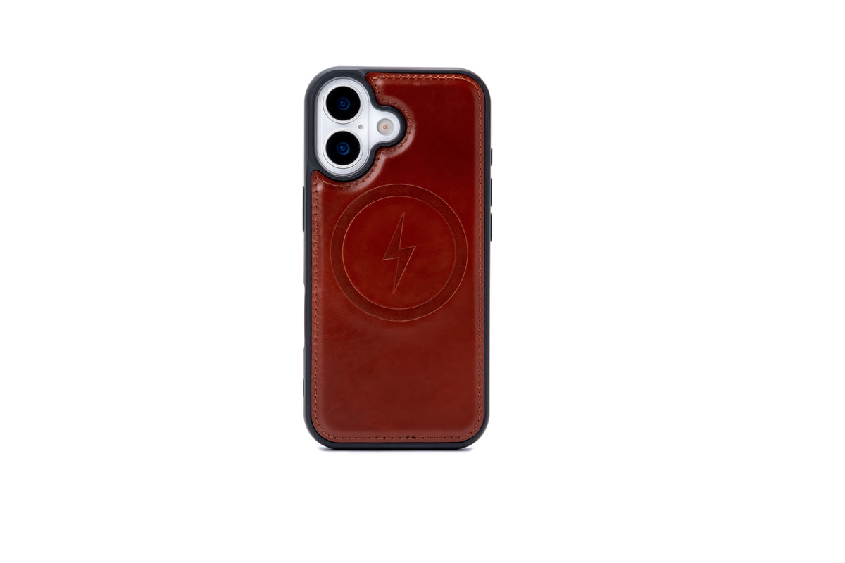 Apple iPhone 17 Case - Chestnut Brown - Genuine Leather MagSafe Wallet Case