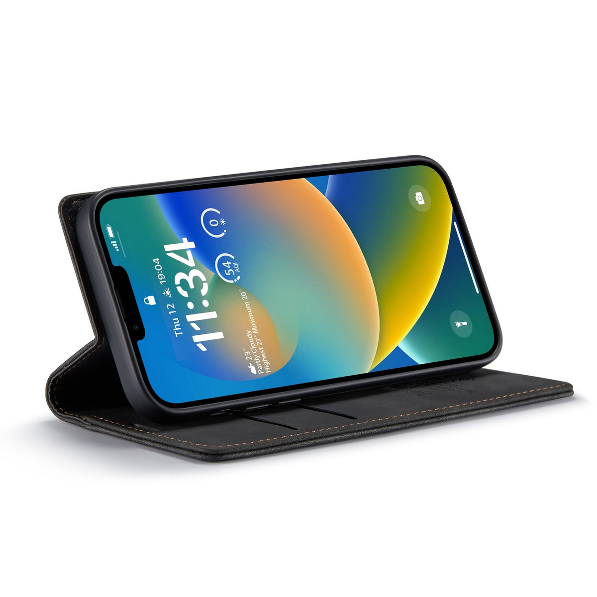 iPhone 15 Hoesje - Charcoal Gray - Dunne Bookcase