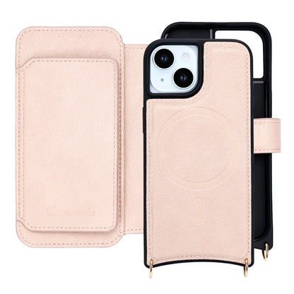 Apple iPhone 14 Hoesje - Roze - CM Amsterdam Back Cover met Telefoonkoord