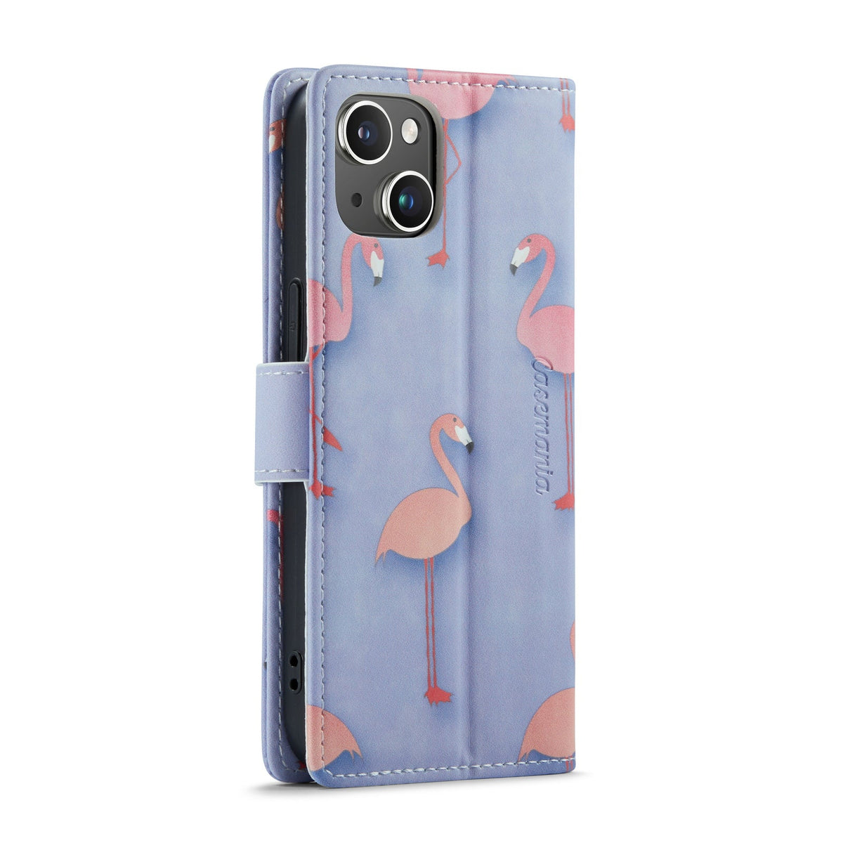 Apple iPhone 14 Hoesje - Flamingo - Print Bookcase