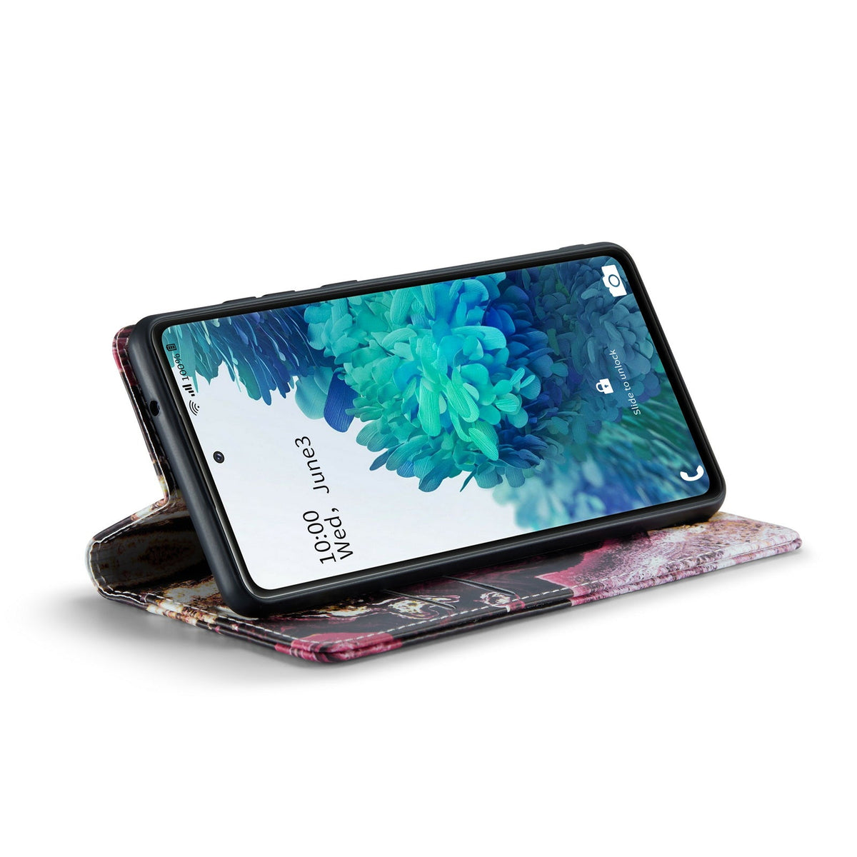 Samsung Galaxy S21 FE Hoesje - Magenta Eudialyte - Marmer Portemonnee Bookcase