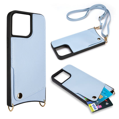Apple iPhone 15 Pro Max Case - Blue - Back Cover with Wrist Band and Phone Band