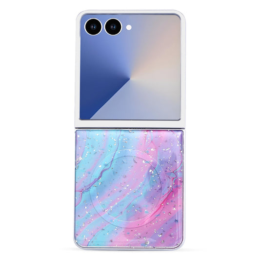 Samsung Galaxy Z Flip 7 Hoesje - Unicorn - Marmer Glitter MagSafe Back Cover