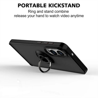 Samsung Galaxy S25 Edge Hoesje - Zwart - Kickstand Ring Back Cover