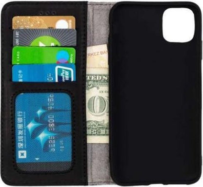 Apple iPhone 11 Hoesje - Zwart - Echt Leren Bookcase