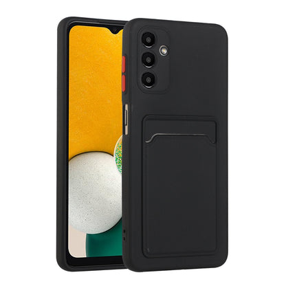Samsung Galaxy A34 5G Hoesje - Zwart - Siliconen Back Cover met Pasjeshouder