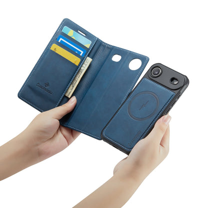 Apple iPhone Air Hülle - Navy Blue - Luxus-2-in-1-MagSafe-Klapphülle mit Kartenfach