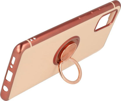 Samsung Galaxy A41 Hülle - Roségold - Silikon Ring Kickstand Backcover