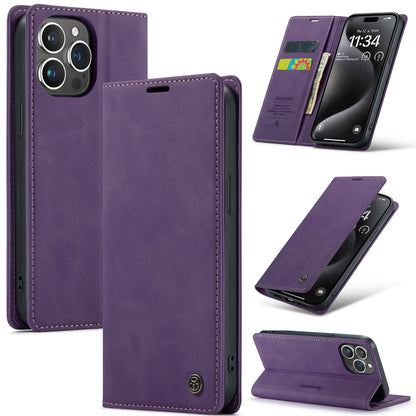 Apple iPhone 15 Pro Hülle - Dunkelviolett - Dünne Bookcase