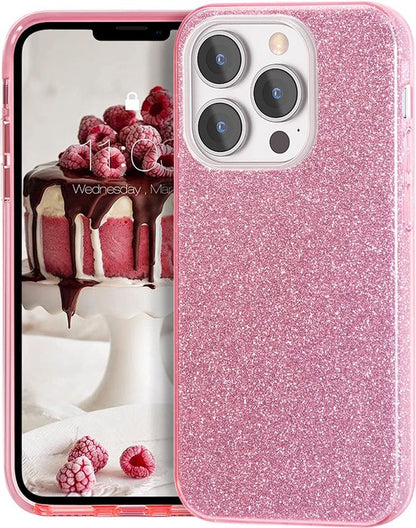 Apple iPhone 13 Pro Hoesje - Roze - Glitter MagSafe Back Cover