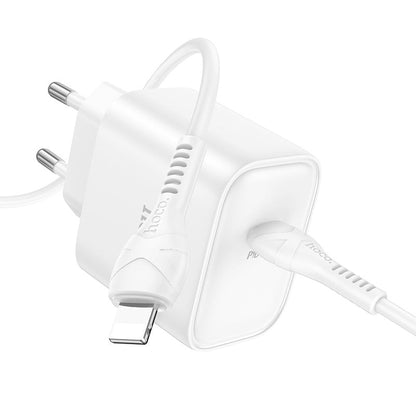 Chargeur rapide Hoco DC83 20W USB-C avec câble Lightning 1 m - Blanc