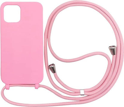 Apple iPhone 13 Pro Max Hülle - Rosa - Silikon-Backcover mit Handykette