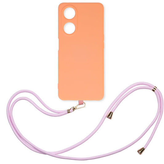 Oppo A78 Hülle - Rosa - Silikon-Backcover mit Handykette