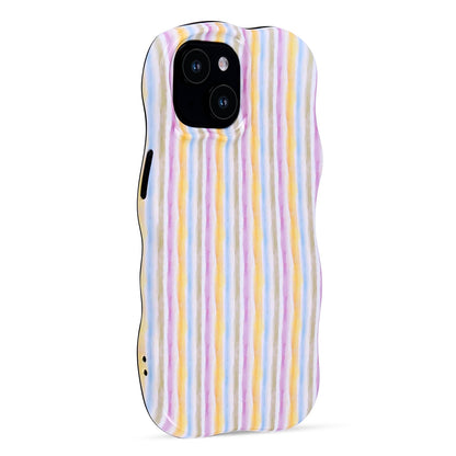 Apple iPhone 13 Hoesje - Regenboog - Wave Edge Back Cover
