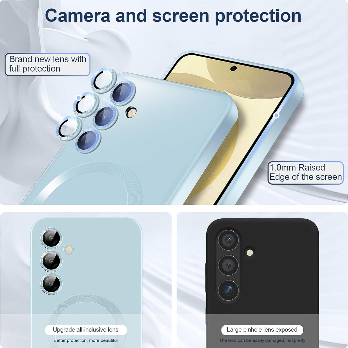 Samsung Galaxy S24 Plus Hoesje - Licht Blauw - Matte Siliconen MagSafe Back Cover