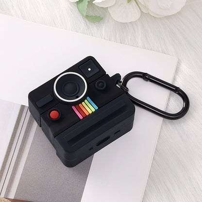 Apple AirPods 4 Hoesje - Retro Camera - Zwart
