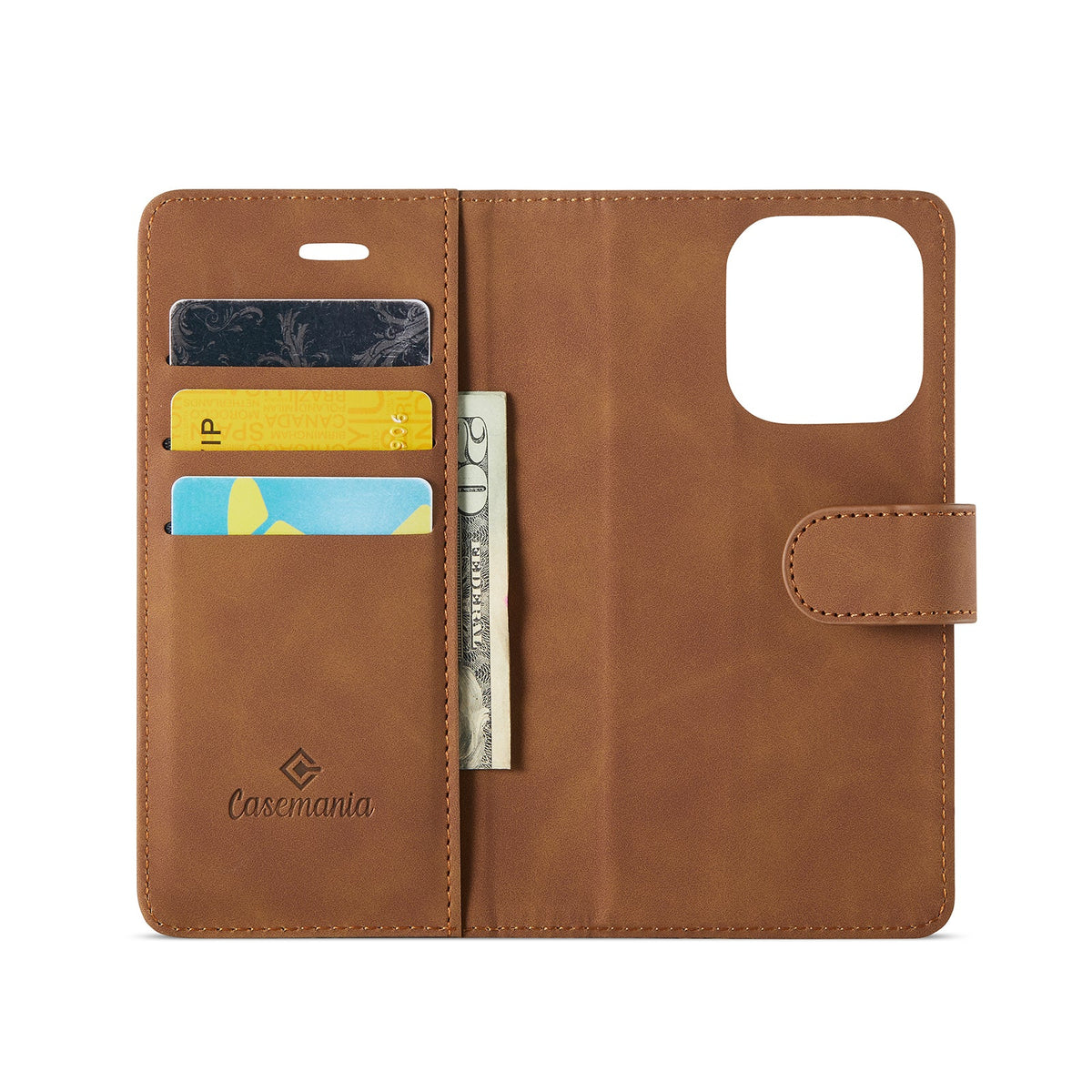 Apple iPhone 16 Pro Hoesje - Sienna Brown - 2 in 1 Bookcase