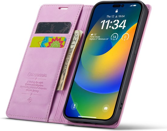 Apple iPhone 14 Pro Max Hoesje - Pastel Lila - Dunne Bookcase