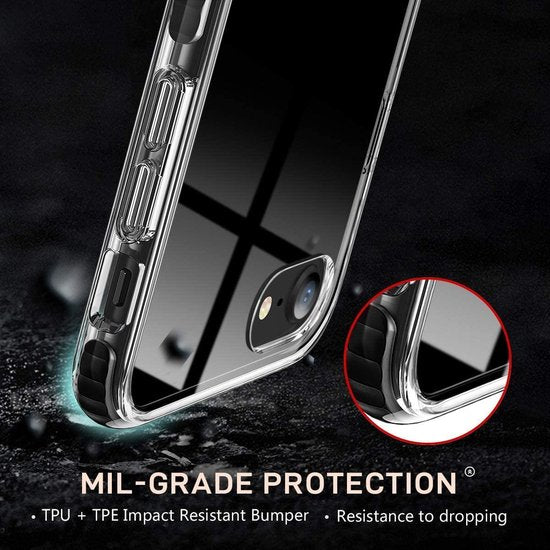 Apple iPhone 7 Hoesje - Zwart - Armor Anti-Shock Back Cover