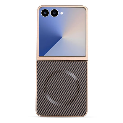 Samsung Galaxy Z Flip 7 Hoesje - Goud - Carbon MagSafe Back Cover