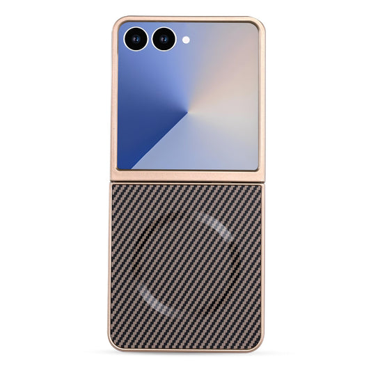 Samsung Galaxy Z Flip 7 Case - Gold - Carbon MagSafe Back Cover