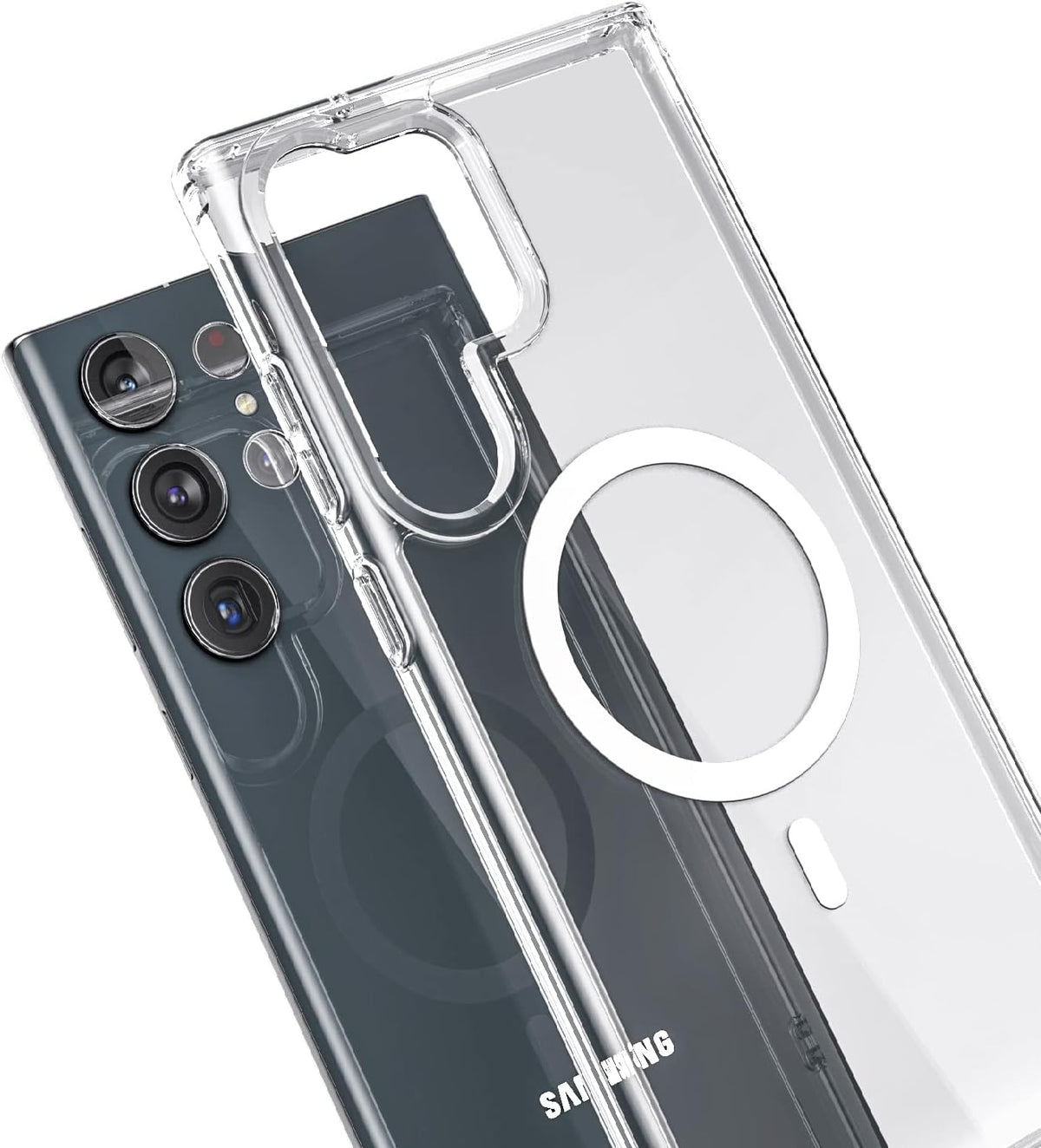 Samsung Galaxy S23 Ultra Hoesje - Transparant - Anti-Shock MagSafe Back Cover