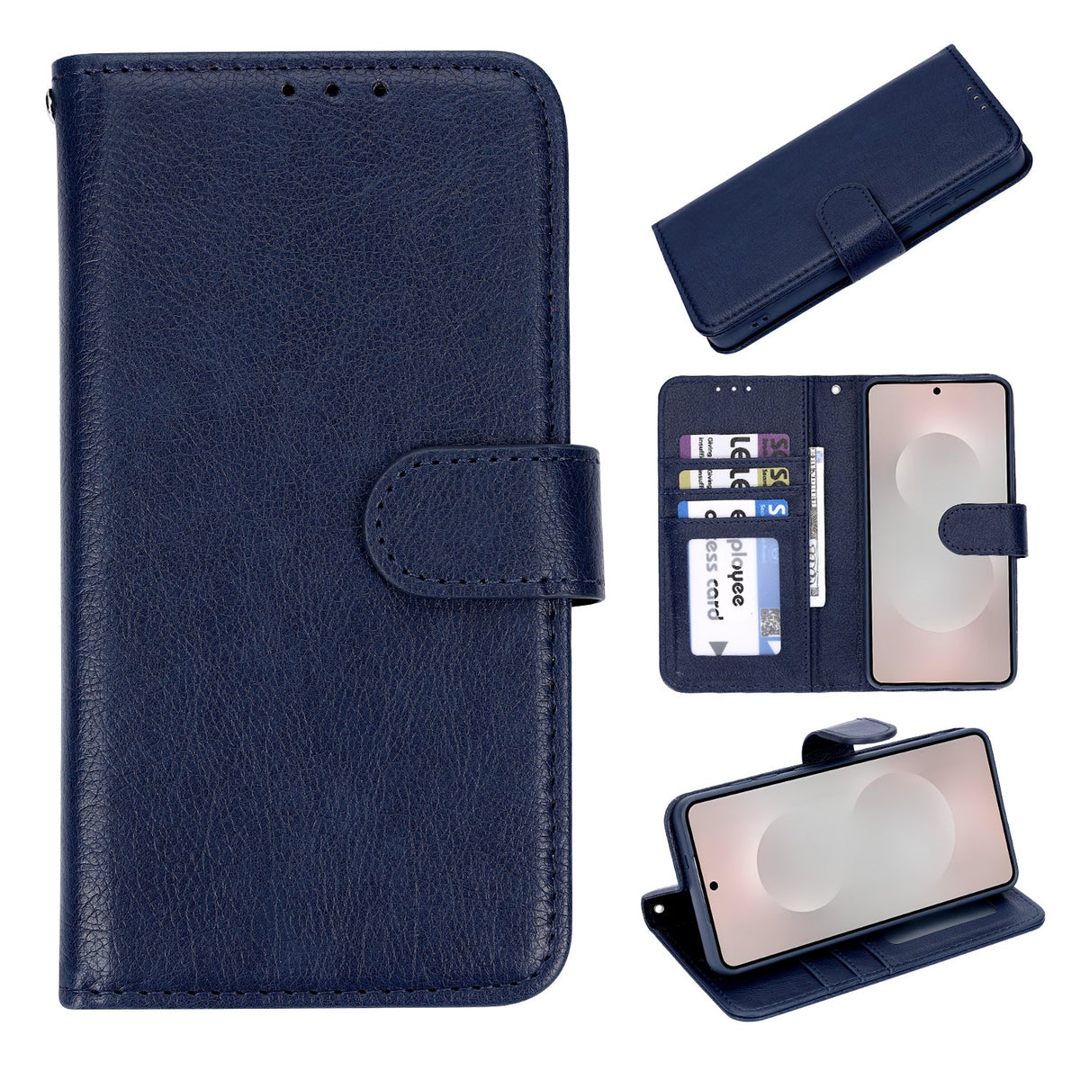 Samsung Galaxy A37 Hoesje - Donker Blauw - Luxe Kunstlederen Portemonnee Bookcase