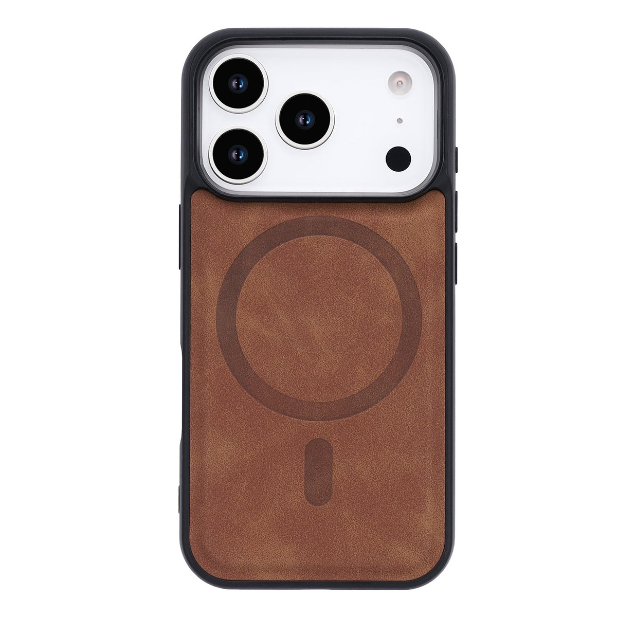 Apple iPhone 18 Pro Hoesje - Sienna Brown - Kunstleren MagSafe Back Cover met Uitschuifbare Pasjeshouder