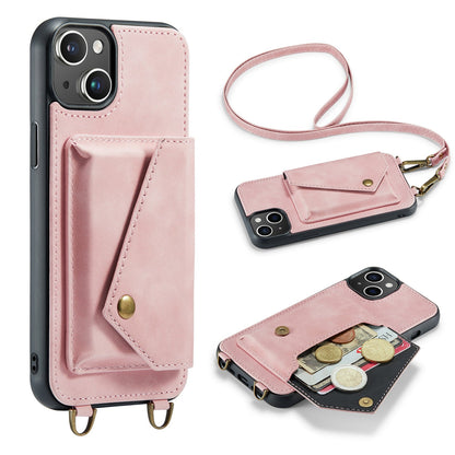 Apple iPhone 15 Plus Case - Pale Pink - Luxury Back Cover with Phone Strap