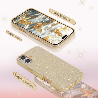iPhone 16 Case - Gold - Glitter Back Cover