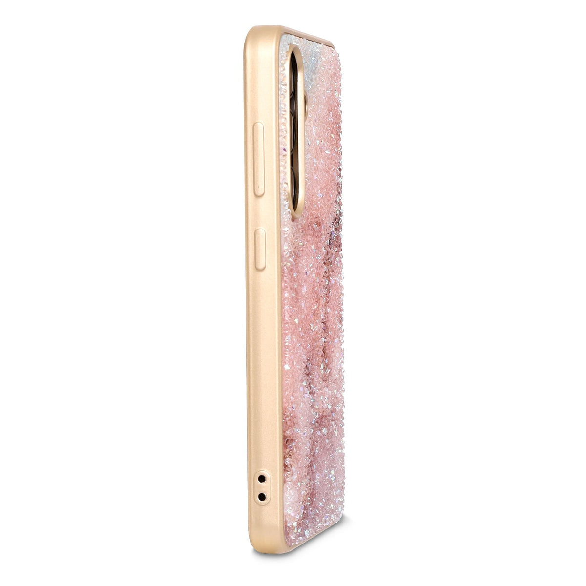 Samsung Galaxy A25 Hoesje - Roze - Diamant Marmer Glitter Back Cover