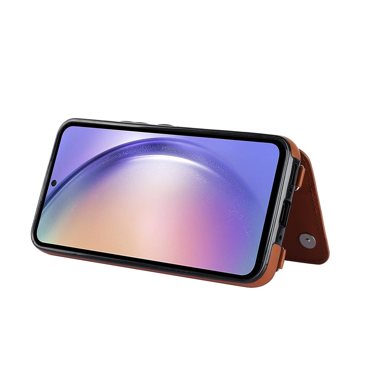 Samsung Galaxy A54 Hoesje - Bruin - Luxe Back Cover met Telefoonkoord en Rits