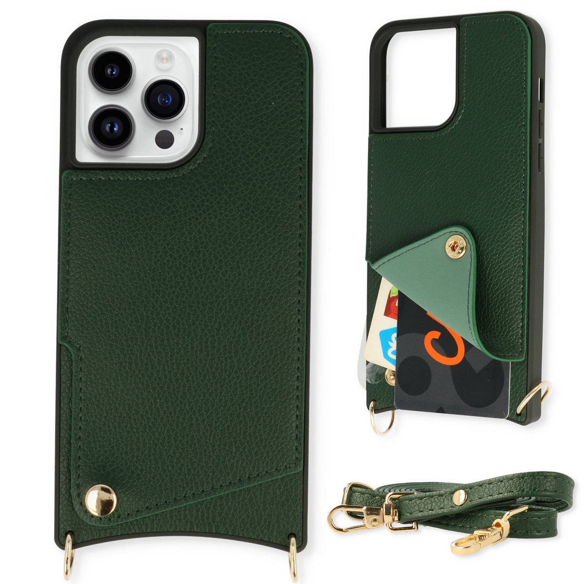 iPhone 14 Pro Hoesje - Bandje - Groen Back Cover